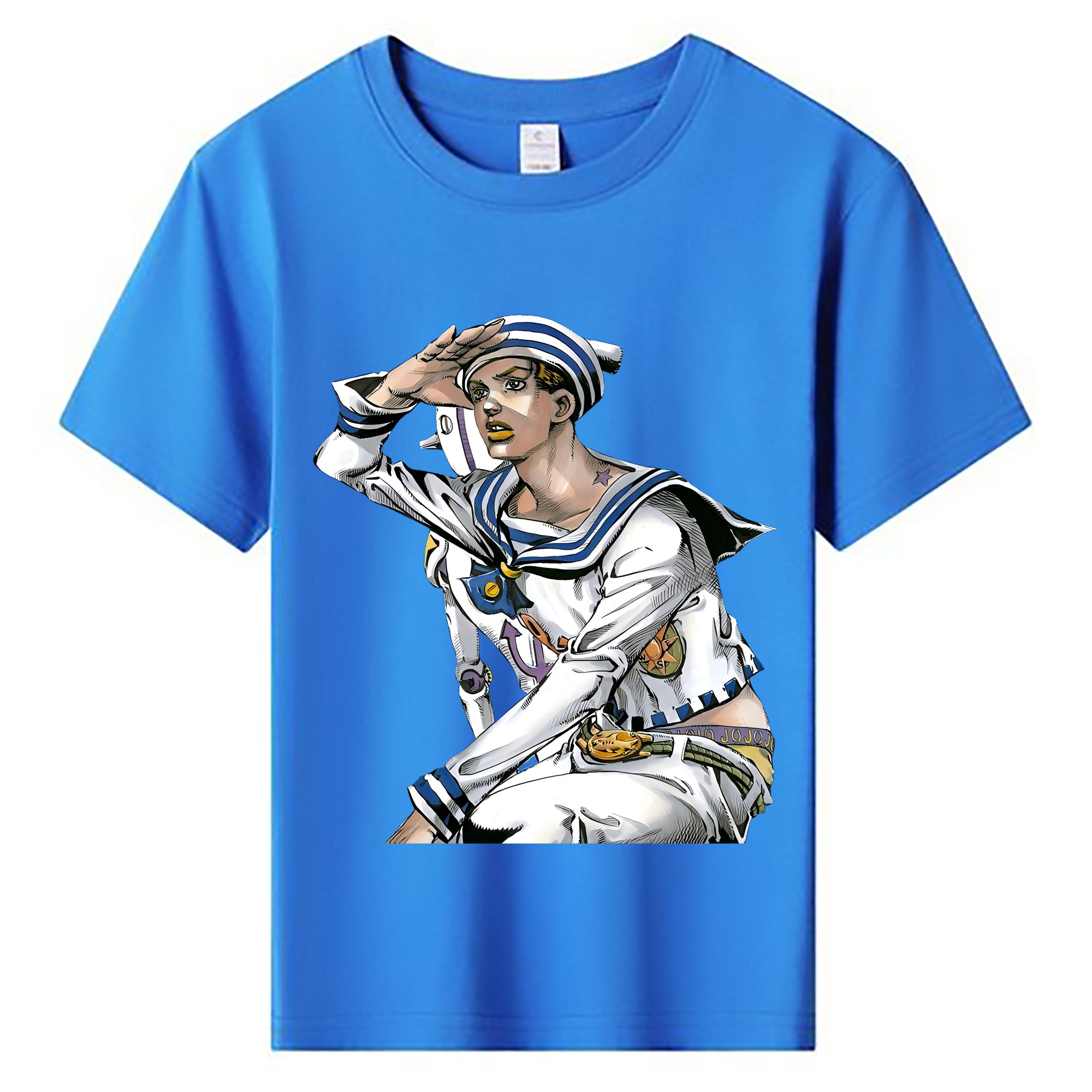（画像用） ジョジョの奇妙な冒険 東方定助 JoJo's Bizarre Adventure Higashikata Josuke 綿100％キッズTシャツ（フロントプリント）